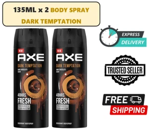 2X 135ML AXE Dark Temptation Deodorant Body Spray 48Hour Fresh Fragrance For Men - Picture 1 of 3