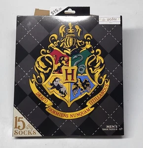 Harry Potter Men's 15 Days of Socks Gift Box Set Shoe Size 6-12 - Picture 1 of 16