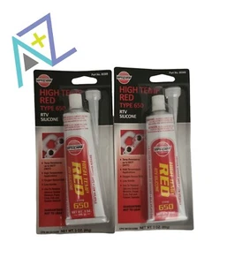 2PK -RED Type 650 RTV Silicone Gasket Maker High Temp Sealant for Auto Engine - Picture 1 of 1