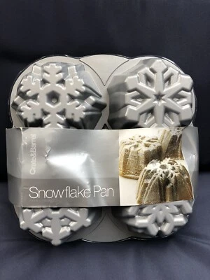 Wilton For Crate and Barrel Bakeware Cake Pan Snowflake 4 Mini NEW - Image 1 of 4