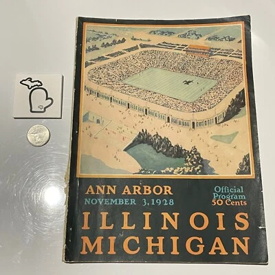 1928 Michigan @ Illinois Illini Football National Champs Original Program FR+ - Image 1 of 4