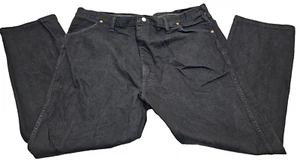 Wrangler Mens Size 44x30 Denim Jeans Black Straight Leg 100% Cotton - Picture 1 of 6