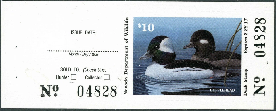 NEVADA 2016 #38A 2016 STATE DUCK HUNTER STAMP BUFFLEHEAD - Image 1 of 1