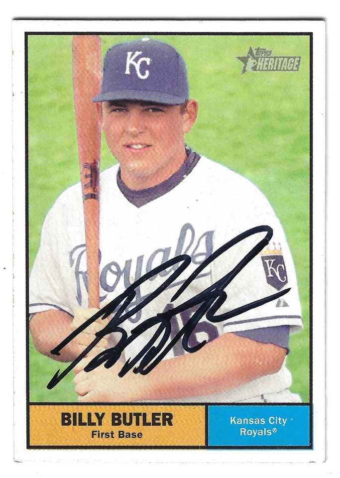 BILLY BUTLER KANSAS CITY ROYALS SIGNED 2010 CARD NEW YORK YANKEES OAKLAND A'S - Image 1 of 1