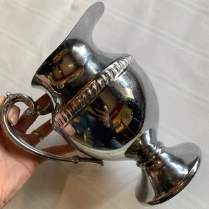 VINTAGE WATER PITCHER WITH HANDLE- CHROMIUM LB PLATED - Picture 1 of 24