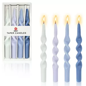 4PCS Blue Premium 9.8" Taper Candles Unscented Dinner Party Wedding Decorations - Picture 1 of 7