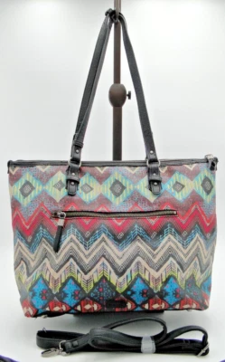 The Sak Hasley Happy & Free Geometric Aztec Tribal Print Tote Shoulder Bag - Image 1 of 4