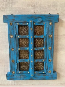 Indian Handmade Antique Brass Window Traditional Crafted Wall Decor Door Frame - Picture 1 of 13