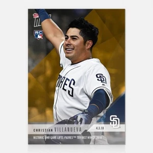 2018 Topps Now #ODB-2 tarjeta de bonificación Christian Villanueva RTOD - juego de 3 horas - Pr 161 - Imagen 1 de 1