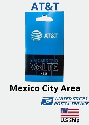CHIP AT&T LADA CIUDAD DE MEXICO City , TOTALMENTE  ACTIVADA TRABAJA EN USA y Mex - Image 1 of 4