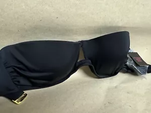 Victoria's Secret Black Very Sexy Padded Underwire Strapless Swim Top Womens 34C - Picture 1 of 3
