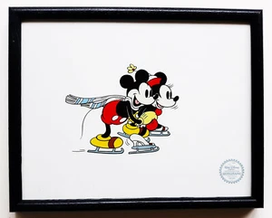 DISNEY ART 11x14 ON ICE SKATING 1935 MICKEY MINNIE MOUSE LE SERIGRAPH VINTAGE  - Picture 1 of 1