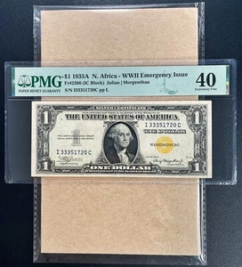 Fr. 2306 1935A $1 North Africa "WWII Emergency" PMG 40 - XF - Picture 1 of 2
