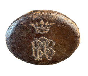 Antike Lederschatulle Adelsbesitz Markgrafen Krone Garibaldo Gherardini 19. Jhd. - Bild 1 von 14