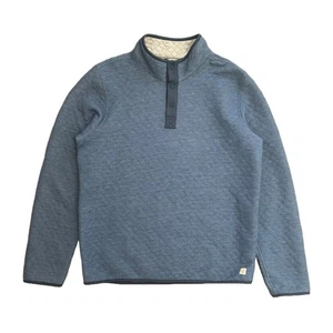 MARINE LAYER Men’s Reversible Corbet Pullover Faded Navy/Heather Grey L NWOT - Picture 1 of 11