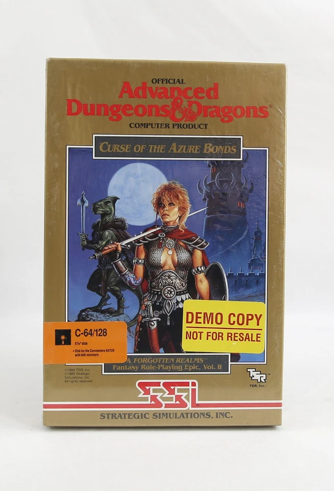 Ad&d Curse of The Azure Bonds C64 1989 Complete & Clue Book Commodore 64 SSI TSR