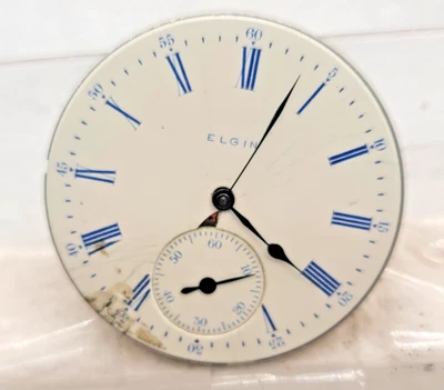 Antiguo movimiento de reloj de bolsillo ELGIN Hunter Case 1908 - 7 J-16 S! ¡Para piezas! Foto 1 de 3