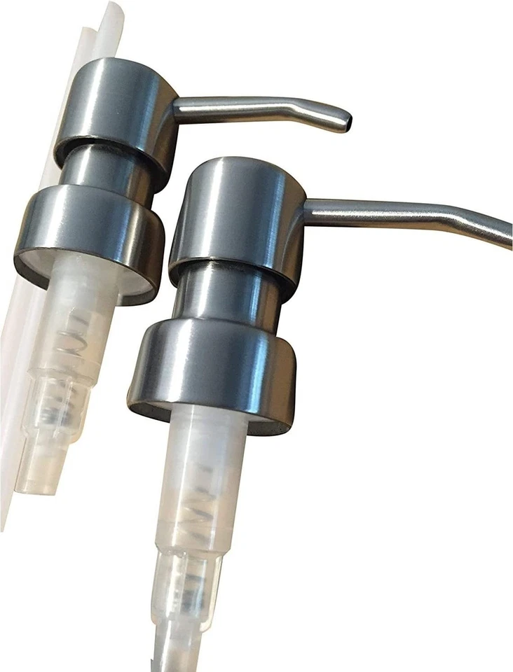 Stainless Soap PUMPS With Collar Rings 2pk Replacement for Your Bottles Mason or
