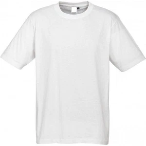 Plain T-Shirt 100% COTTON Basic Blank Tee Mens Ladies Casual BULK Adults - White - Picture 1 of 2