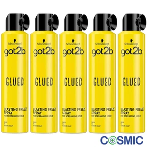 5 X Schwarzkopf Got2B Glued Blasting Freeze Hair Spray for Screaming Hold 300ml - Picture 1 of 19