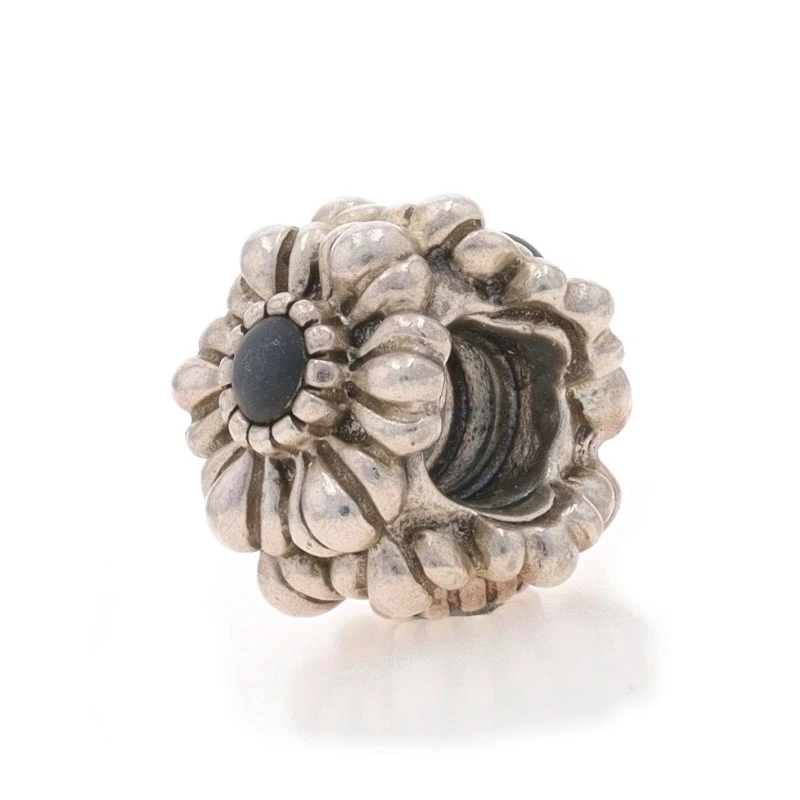 Pandora Marzo Cumpleaños Flor Hematita Cuentas Dije - Plata de Ley 925 790580HEM Foto 1 de 4