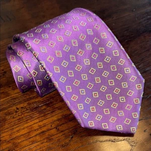 Holland & Sherry London Geometric Neck Tie Silk - Picture 1 of 5