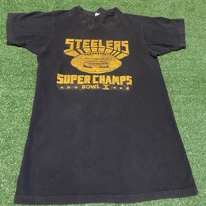 Pittsburgh Steelers Super Bowl X Teeshirt Champions Vintage Small NFL Football - Picture 1 of 5