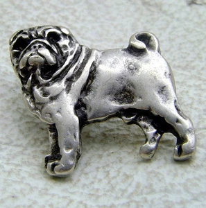 Pug Ornamental Stud Jewelry Stud Pugs In Noble Look. New fitting ornamental rivet - Picture 1 of 1