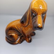 VTG Brown Black Dog Hound Blood Basset Hound Dog Figurine Handcrafted In Brazil