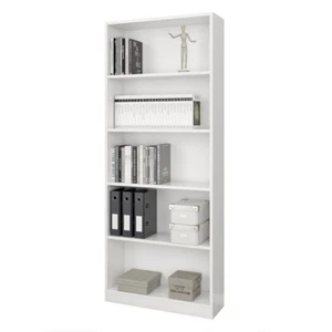 Libreria scaffale multiuso bianca 5 ripiani 80X28X201 cm salone studio - 005626A - Foto 1 di 5