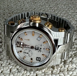 Orologio Cronografo Svizzero Uomo Renato T-Rex Grand Diver, Nuovo con scatola, Wht. MOP vintage - Foto 1 di 13