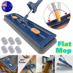 Microfiber Large Flat Mop 360°Rotating Magic Self Wringing Mop Washable Mop Pads - Picture 1 of 11