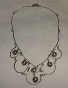 Vintage Sterling Silver TAXCO Mexico Necklace .925 Signed 15" - Picture 1 of 3
