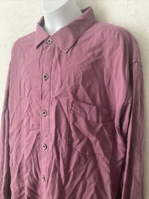 Camisa Tommy Bahama Para Hombre Púrpura Sólida Manga Larga Con Botones - Talla XL/TG Foto 1 de 4