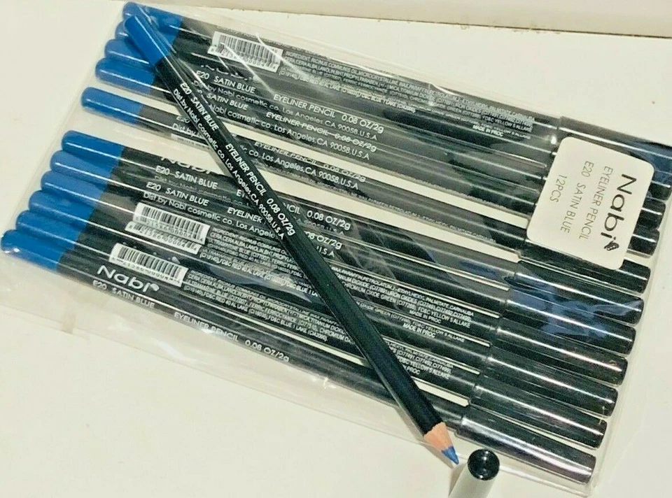 LÁPIZ DELINEADOR DE OJOS NABI E20 AZUL SATINADO 12 PIEZAS 7,5" DE LARGO Foto 1 de 1
