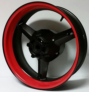 CUSTOM RED MOTORCYCLE INNER RIM DECALS WHEEL STICKERS STRIPES TAPE VINYL WRAP - Picture 1 of 12