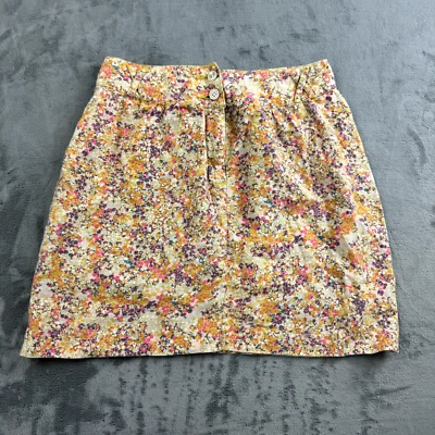 Minifalda Kimchi azul para mujer talla M lino floral colorida Lagenlook Bloomcore Foto 1 de 4