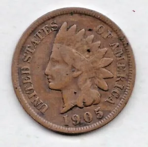1905 INDIAN HEAD CENT in GOOD + condition :~ PLEASE SEE THE SCAN stk T85 - Imagen 1 de 4