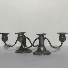 2 FB Rogers Silver Co Sterling Weighted 664 Double Candle Candelabra