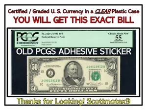 $50 1981 PCGS 'CHOICE ABOUT NEW 55' 🔥 Fr. 2120-J⭐️Fed Resrv Note🤩KANSAS CITY💰 - Picture 1 of 6