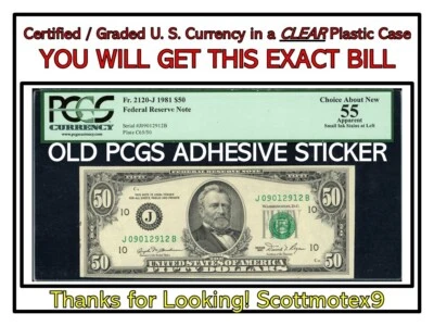 $50 1981 PCGS 'CHOICE ABOUT NEW 55' 🔥 Fr. 2120-J⭐️Fed Resrv Note🤩KANSAS CITY💰 - Image 1 of 4