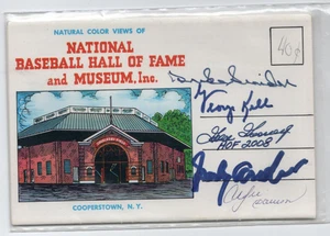 Vintage Baseball Hall of Fame autographed postcard w/5 Autographs. - Picture 1 of 1