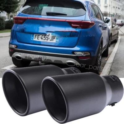 2PCS StainlessSteel Car ExhaustPipe Tip Rear Tail Muffler Black For Kia Foto 1 de 4