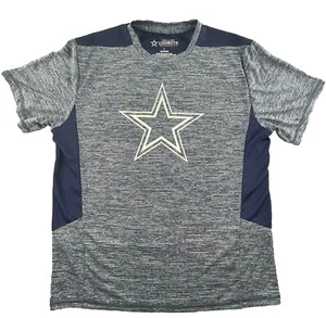 Dallas Cowboys Authentic Large Polyester T-Shirt Front Star Blue Gray White - Picture 1 of 6
