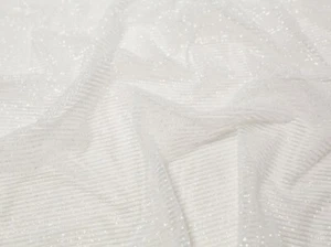 Minerva Breton Glitter Tulle Net Fabric Ivory - per metre - Picture 1 of 6