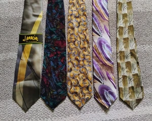 J. Garcia Jerry Garcia Grateful Dead Silk Neckties Ties Lot of 5 Abstract Art - Picture 1 of 11