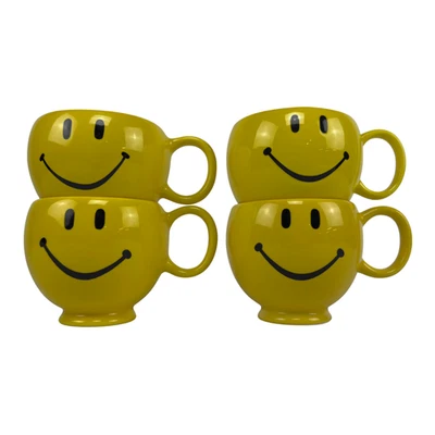 Juego de 4 tazas de helado Teleflora cara sonriente maceta decoración cerámica Foto 1 de 4