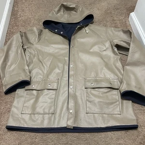 Vintage Brooks Brothers Brooksgate Reversible Rain Coat Men’s Size Large Hood - Picture 1 of 15