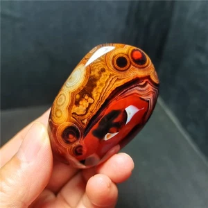 TOP 81.6G Natural Polished Silk Banded Lace Agate Crystal Madagascar W175 - Imagen 1 de 11