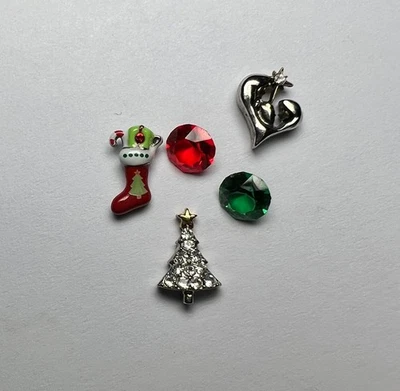 Medias de Navidad Origami Owl•Árbol•Dijes Belén Verde y Rojo Lote de 5 Foto 1 de 3